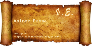 Vainer Emese névjegykártya